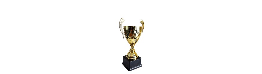 LARGE GOLD METAL HANDLED TROPHY CUP - 3 SIZES - 44CM to 61CM